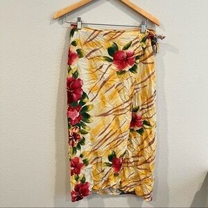Jam’s World tiger hibiscus print wrap skirt size medium